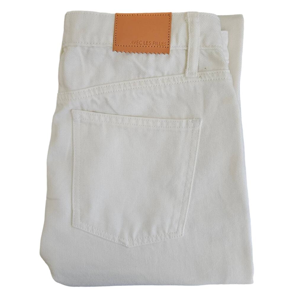 Avec Les Filles Ecru White Cropped Denim Jeans | Women's 29 | MINOR FLAWS